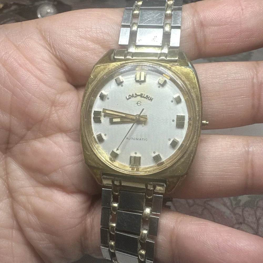 Vintage Lord Elgin 989 Mens Automatic watch 17j 34mm It ticks But Need Servicing